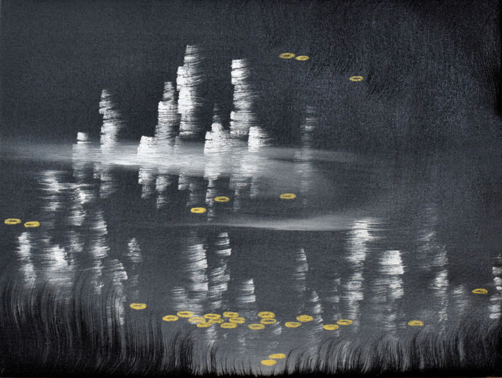 Painting titled "Reflection & Illusi…" by Faye Zxz, Original Artwork, Oil