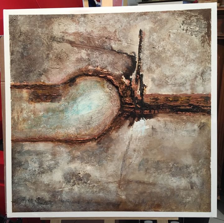 Peinture intitulée "Cercle de terre" par Audrey Herrmann, Œuvre d'art originale, Acrylique