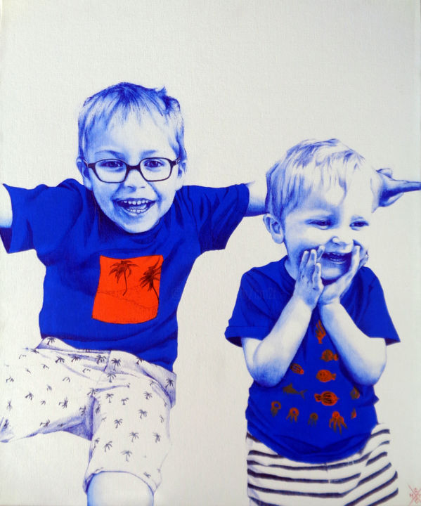 Drawing titled "2G" by Céline De Trétaigne (CM2T), Original Artwork, Ballpoint pen