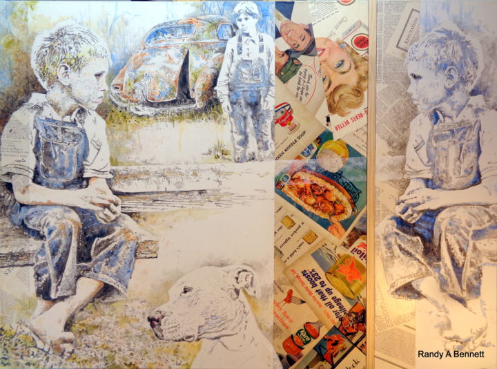 Collages intitulée "DOES THE WIND REMEM…" par Randy A Bennett Art, Œuvre d'art originale