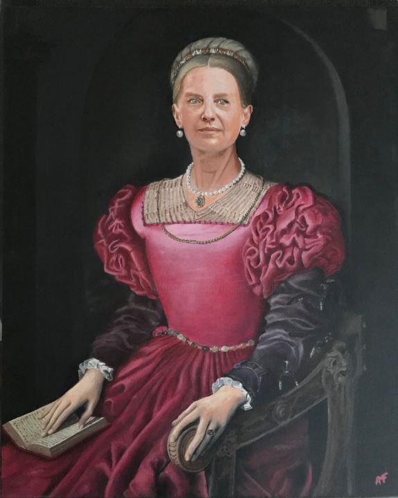 Peinture intitulée "Corinne en majesté" par Arnaud Feuga, Œuvre d'art originale, Huile Monté sur Châssis en bois