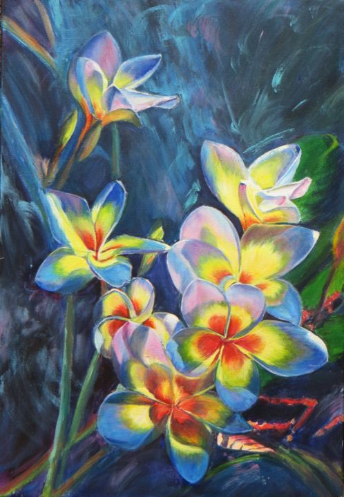 Peinture intitulée "EXOTIQUE" par Chantal Martin (chm), Œuvre d'art originale, Acrylique