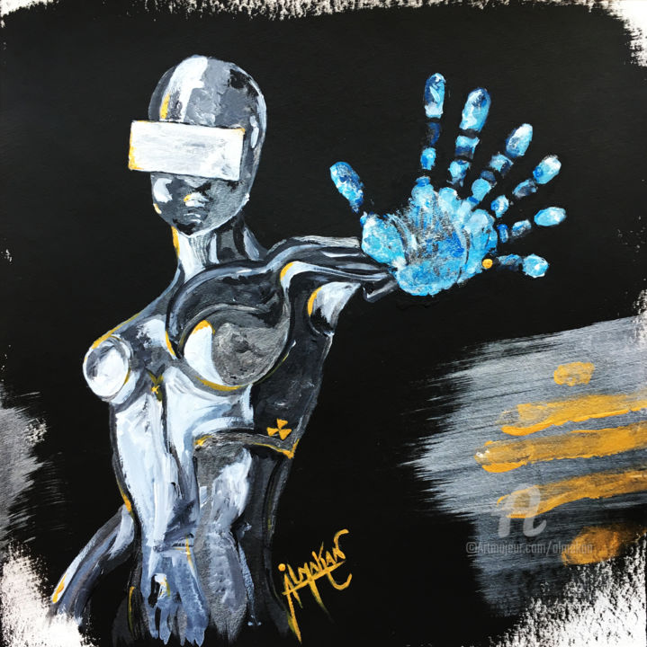 La 7ème extinction 绘画, 11.8x11.8 in