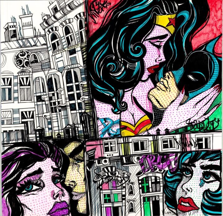 Pop Art Graffiti.NYC 图画, 14.6x15 in