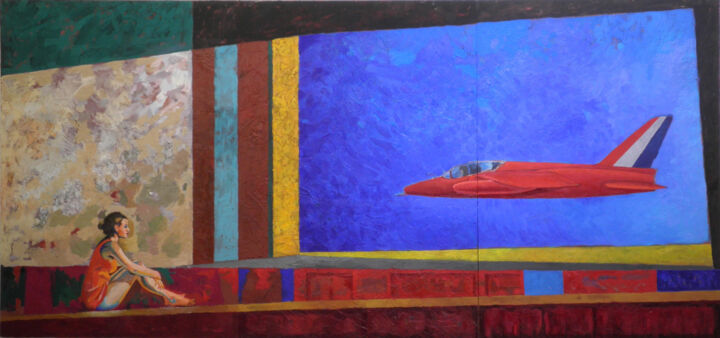 Something about time, 2013 绘画, 49.2x106.3 in