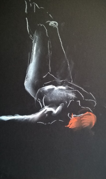 Peinture intitulée "Nu 1" par Alain Fortier, Œuvre d'art originale, Pastel
