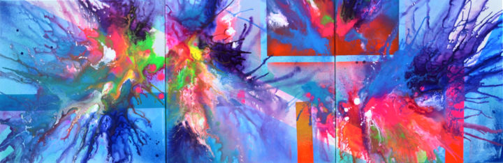 Pintura intitulada "Organic Vs Geometri…" por Tiberiu Soos, Obras de arte originais, Acrílico