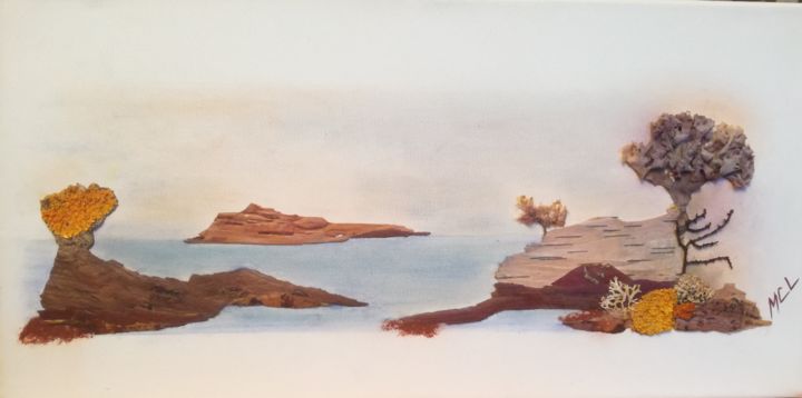 Collages intitulée "Paisible" par Martine Capdeville-Lacomme, Œuvre d'art originale, Collages