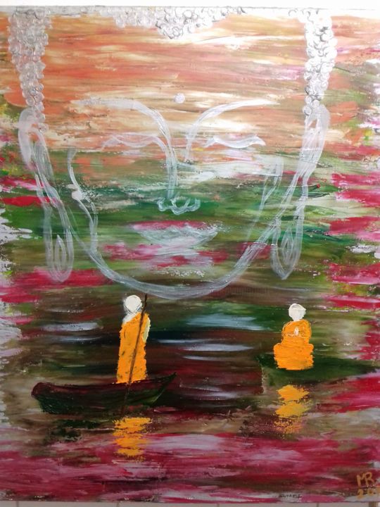 "Die Kinder des Buddhas." 绘画, 27.6x23.6 in