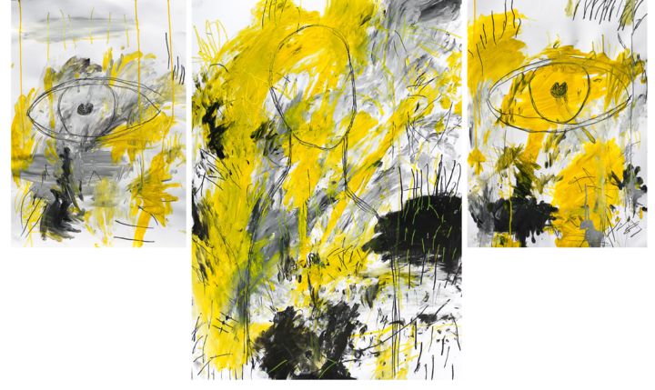Painting titled "triptych" by Giulio Benatti, Original Artwork, Acrylic