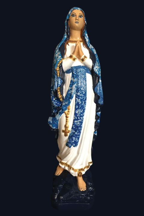 Sculpture intitulée "« Madone iconique n…" par Ann'Soco, Œuvre d'art originale, Plâtre