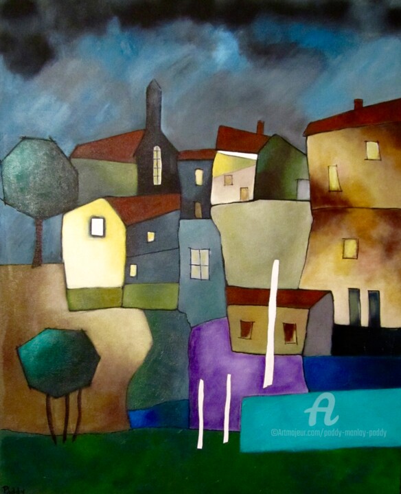 Pittura intitolato "J'entend gronder l'…" da Paddy Manlay (Paddy), Opera d'arte originale, Acrilico