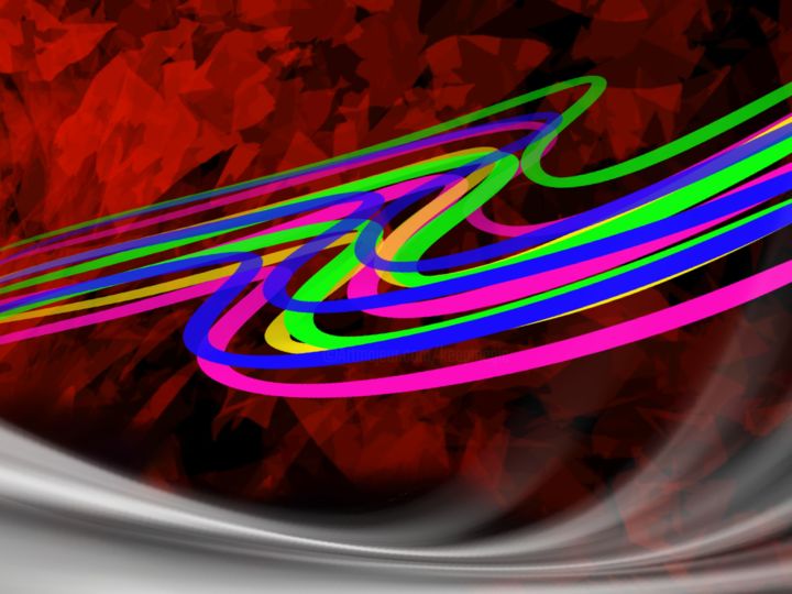 Digitale Kunst mit dem Titel "Trails in Space" von Keep Magic, Original-Kunstwerk, Digitale Malerei