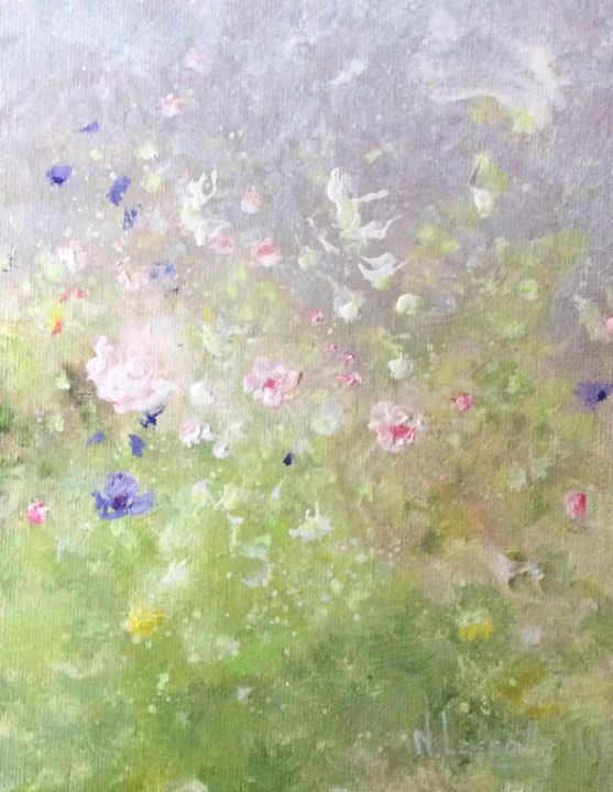 Painting titled "Aurabelle - 697" by Noëlle Lassailly, Original Artwork, Acrylic