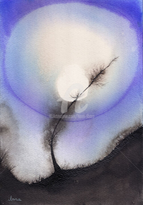 Au clair de la lune 绘画, 11.8x8.7 in