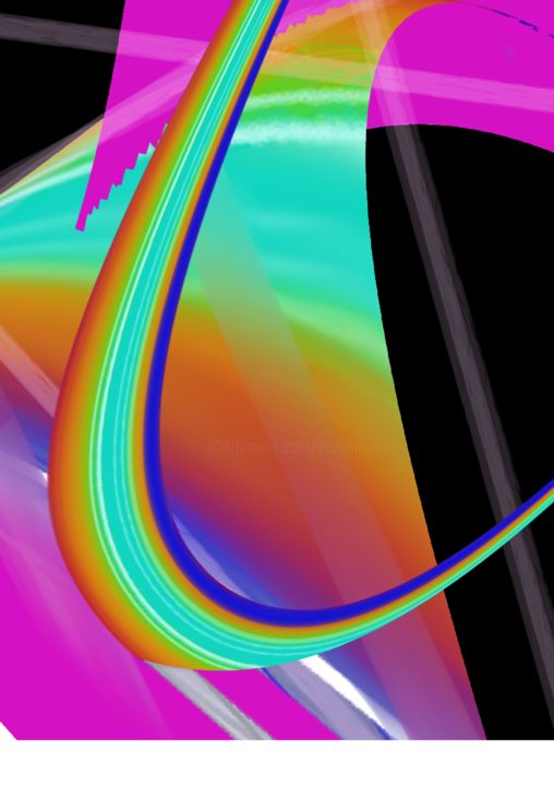Arts numériques intitulée "Bow in Distortion" par Keep Magic, Œuvre d'art originale, Peinture numérique Monté sur Châssis en…