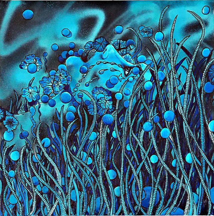 「Star Gazer」というタイトルの絵画 Céleste Javaによって, オリジナルのアートワーク, アクリル