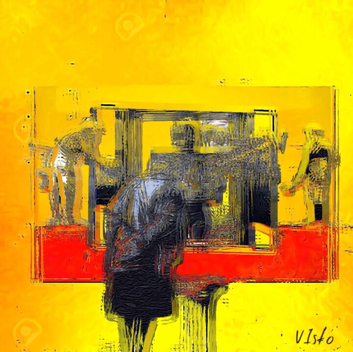 Arts numériques intitulée "L'AFFICHE" par Alain Vistosi, Œuvre d'art originale, Photo montage Monté sur Aluminium