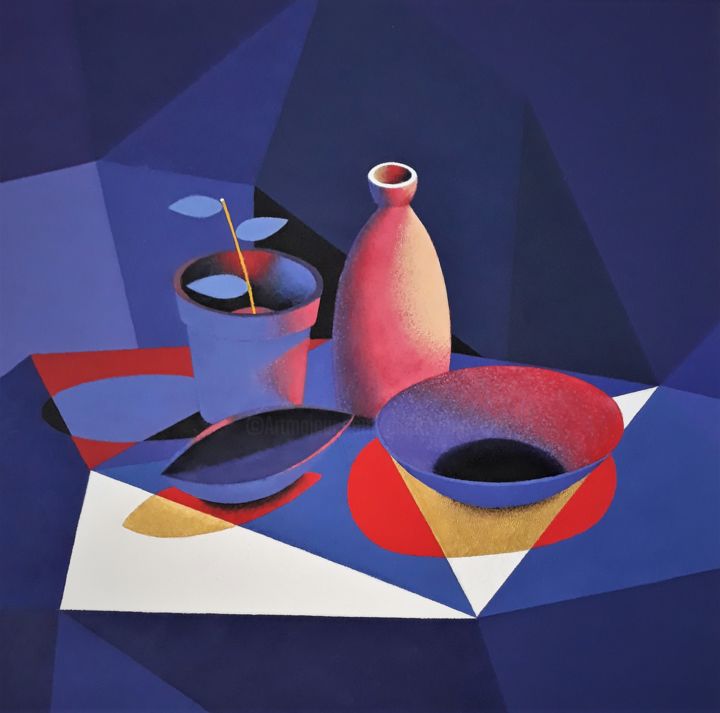 "Stilleben." 绘画, 23.6x23.6 in