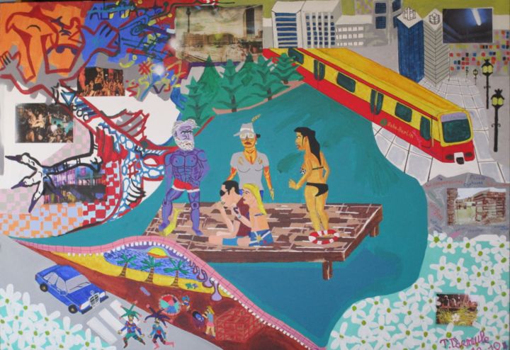 Berlin vom Plötzensee 绘画, 31.9x45.7 in