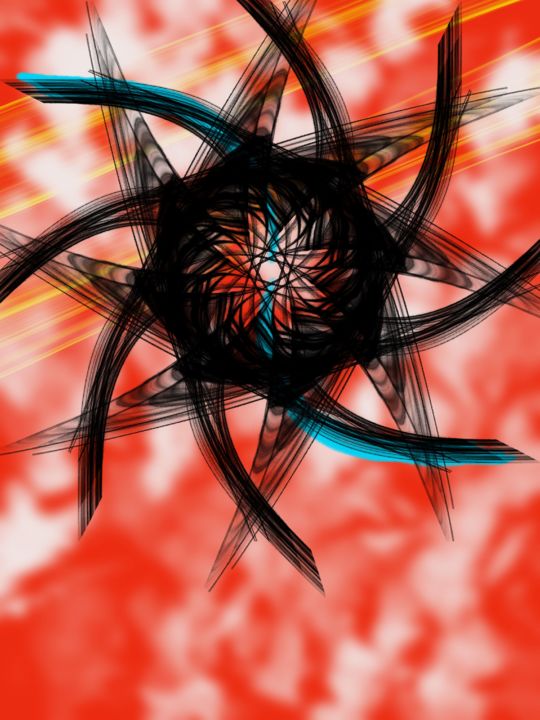 Digital Arts titled "Rose in Fire" by Keep Magic, Original Artwork, Digital Painting