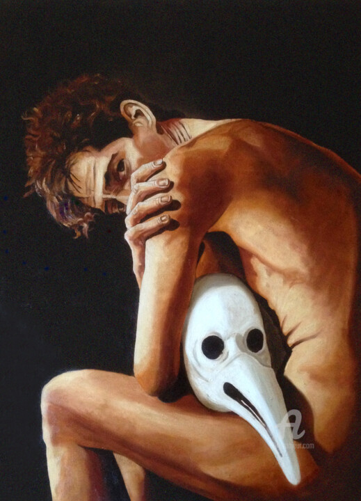 Painting titled "la-peste-guardando-…" by Antonio Cantiello, Original Artwork