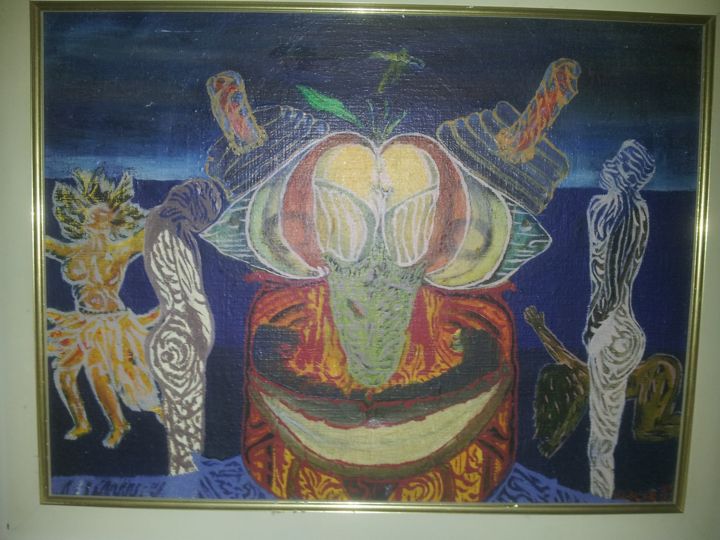 Painting titled "MAGISTAR MAGIC" by Maruz, Original Artwork, Oil