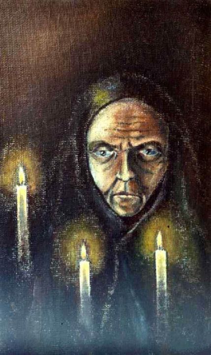 Old Believer. Староверка 绘画, 30.3x18.1 in
