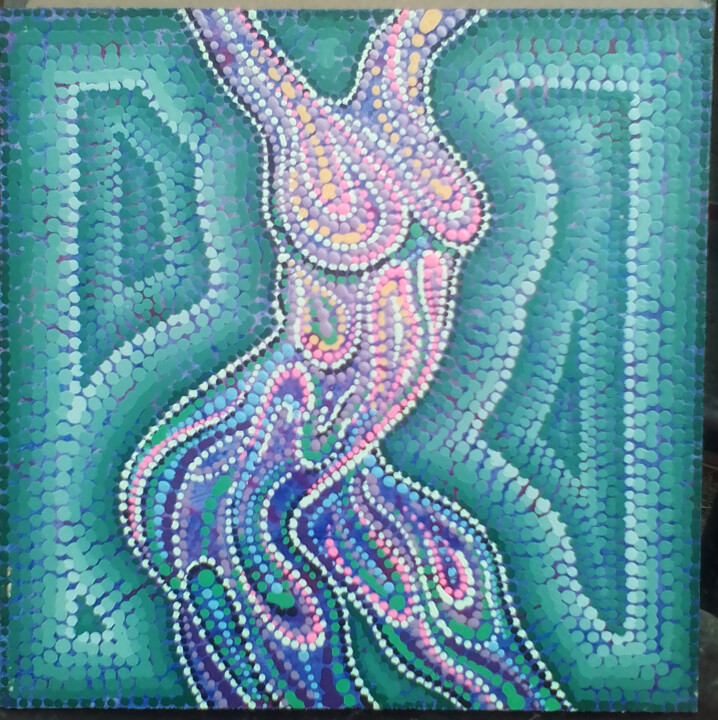 Painting titled "Standing Figure" by Ahmed Nisar, Original Artwork, Acrylic