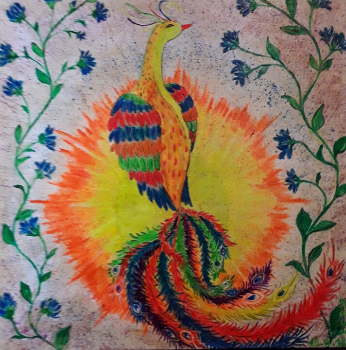 Oiseau de feu 图画, 19.7x19.7 in