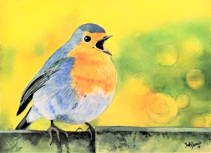 Chamando a Primavera (Calling the Spring) 绘画, 8.3x11.6 in