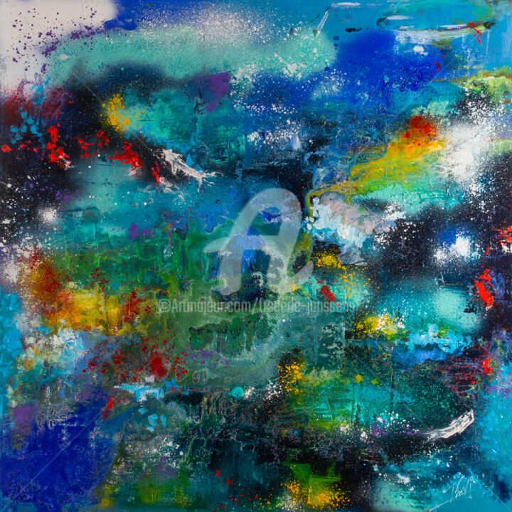 Peinture intitulée "A la surface" par Frederic Janssens (Fredj), Œuvre d'art originale, Acrylique
