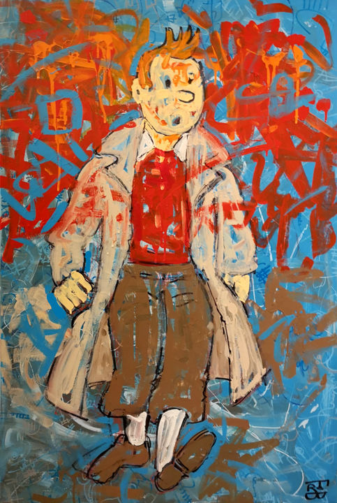 tontin 绘画, 45.3x29.5 in