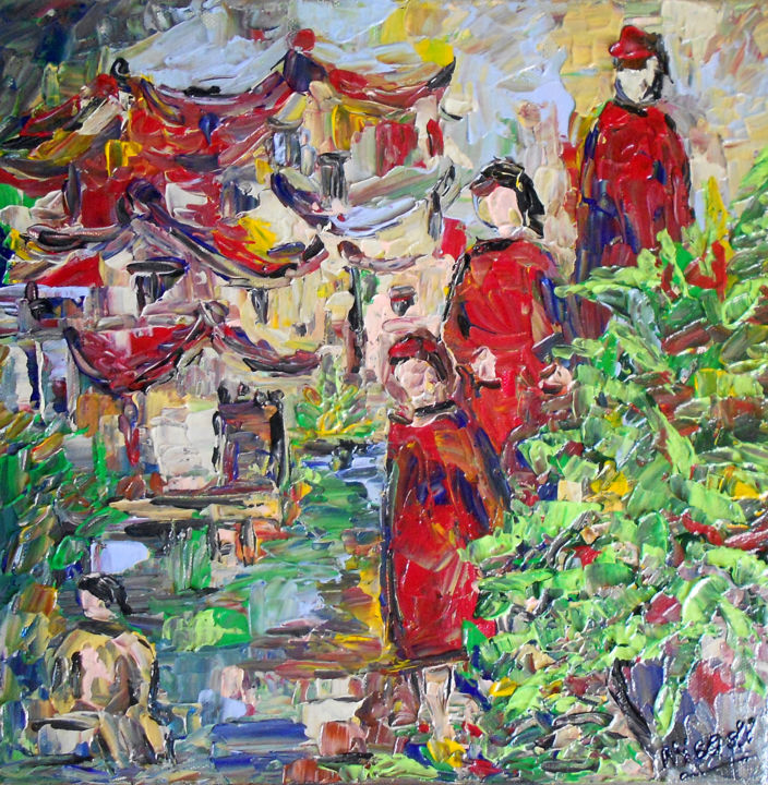 Peinture intitulée "LA-BAS" par Nicodi, Œuvre d'art originale, Acrylique