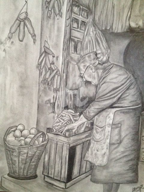 Dessin intitulée ""FRUIT & VEGETABLE…" par Danygil, Œuvre d'art originale, Crayon