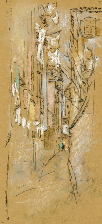 Painting titled "Whistler's "A Stree…" by Jim Fischer, Original Artwork, Pastel