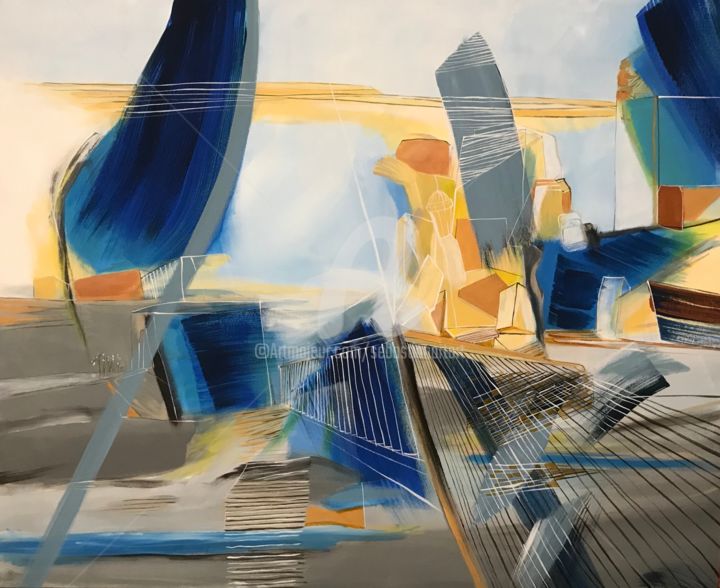 Malerei mit dem Titel "D un temps a l autre" von Sebastian Olivier Burckhardt, Original-Kunstwerk, Acryl