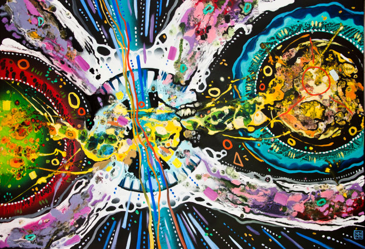 Painting titled "Universe 18-421" by Jakub Jecminek, Original Artwork, Acrylic