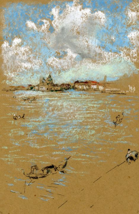 Painting titled "Venice Clouds" by Jim Fischer, Original Artwork, Pastel