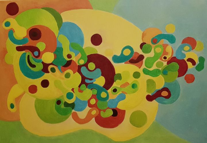 「Spring gems」というタイトルの絵画 Céleste Javaによって, オリジナルのアートワーク, アクリル