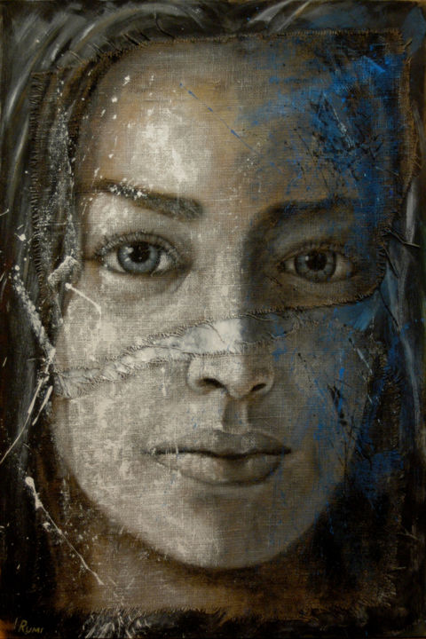 Painting titled ""Poise". Large scal…" by Rumen Spasov, Original Artwork, Acrylic Mounted on Wood Stretcher frame