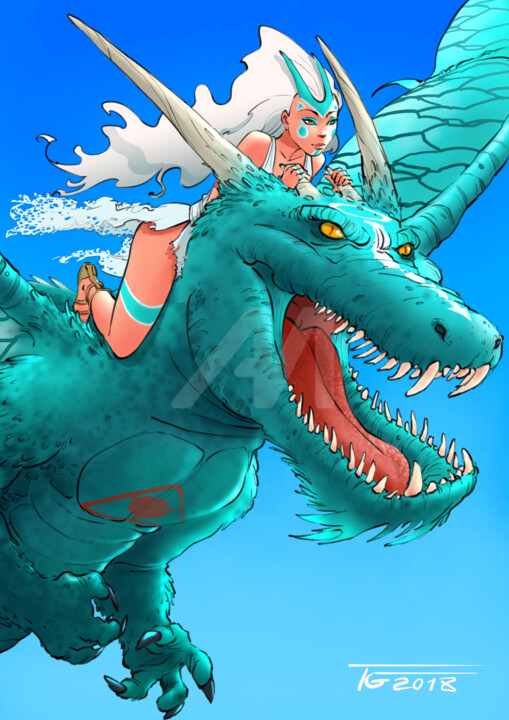 "dragon" başlıklı Resim Thierry Goulard tarafından, Orijinal sanat, Dijital Fotoğrafçılık