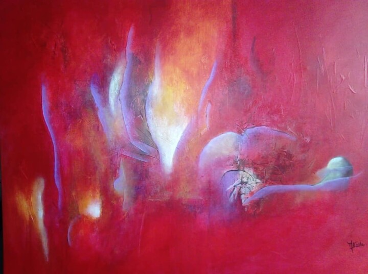 Painting titled "le-rouge.jpg" by Giuseppina Vella (Les couleurs de Joséphine), Original Artwork, Acrylic
