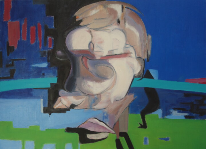 Painting titled "lip" by Bruno Leblais, Original Artwork, Oil