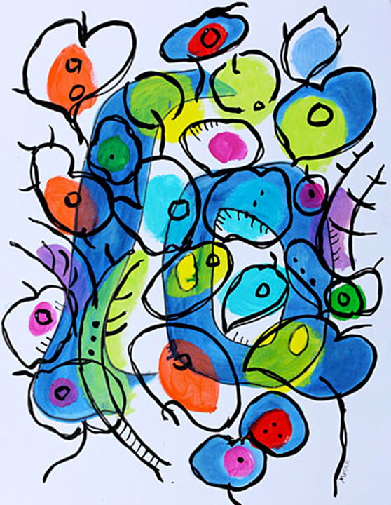 Painting titled "VEGETABLE ON THE TA…" by Jean Mirre, Original Artwork, Oil