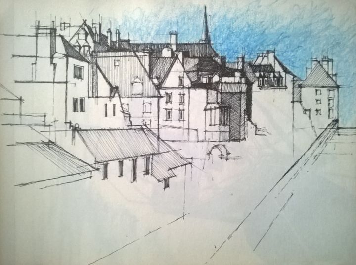 Etude urbaine Drawing, 11.7x15.8 in