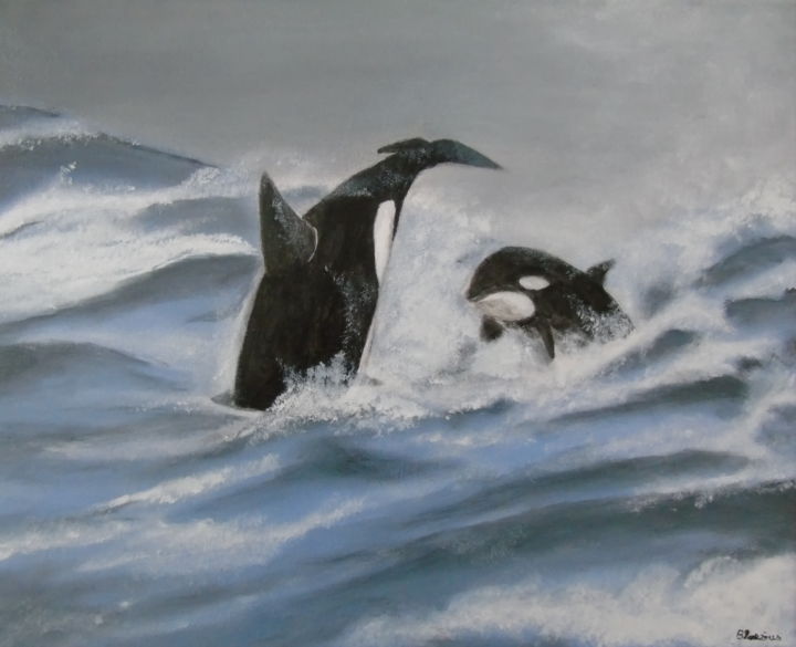 Painting titled "Orques #artistsuppo…" by Claude Blaesius, Original Artwork, Acrylic