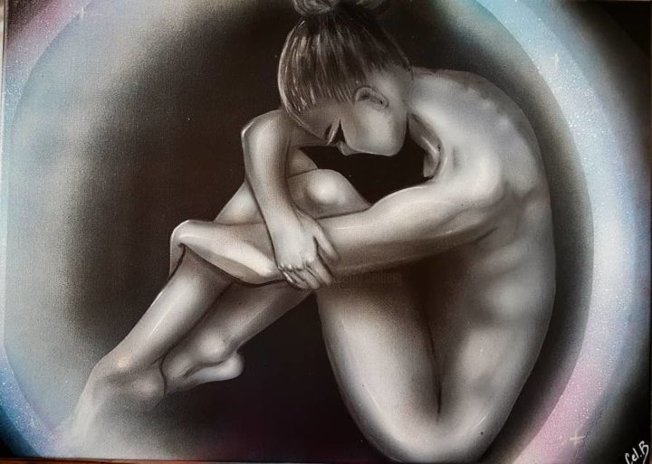 Peinture intitulée "" Dans ma Bulle "" par Cel . B, Œuvre d'art originale, Acrylique