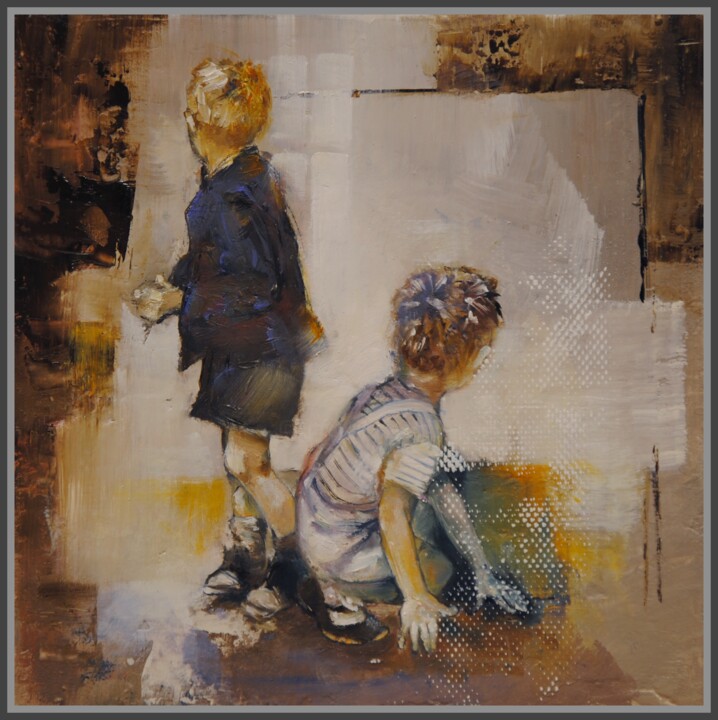 Peinture intitulée "Run" par Jicé, Œuvre d'art originale, Huile