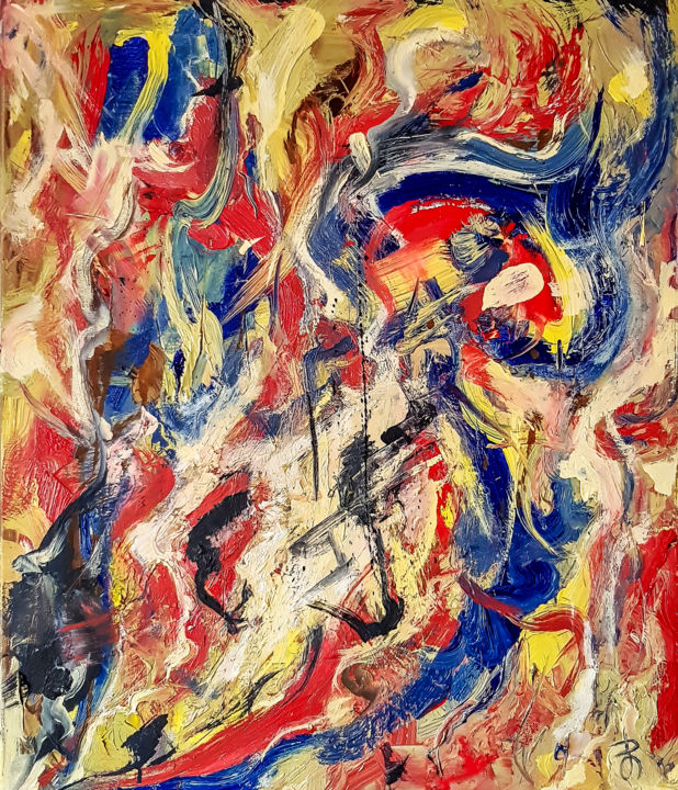 Painting titled "In the style of Wil…" by Retne, Original Artwork, Oil